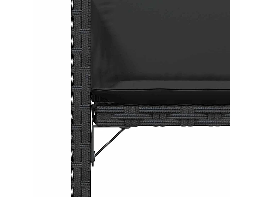 Tuinstoelen 4 stukkenmet kussens poly rattan zwart