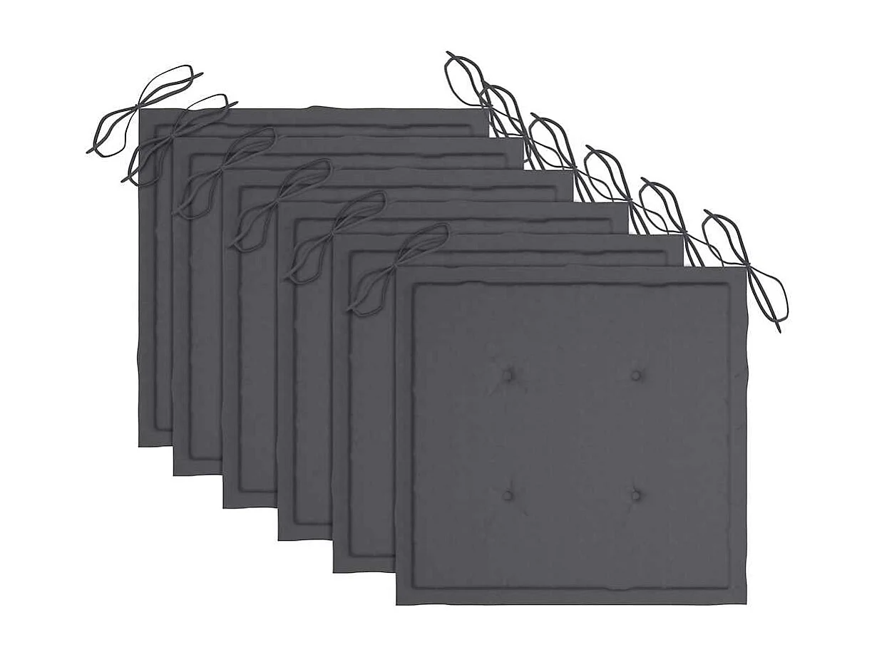 Chaises de jardin 6 pièces avec coussins Bois d'acacia solide