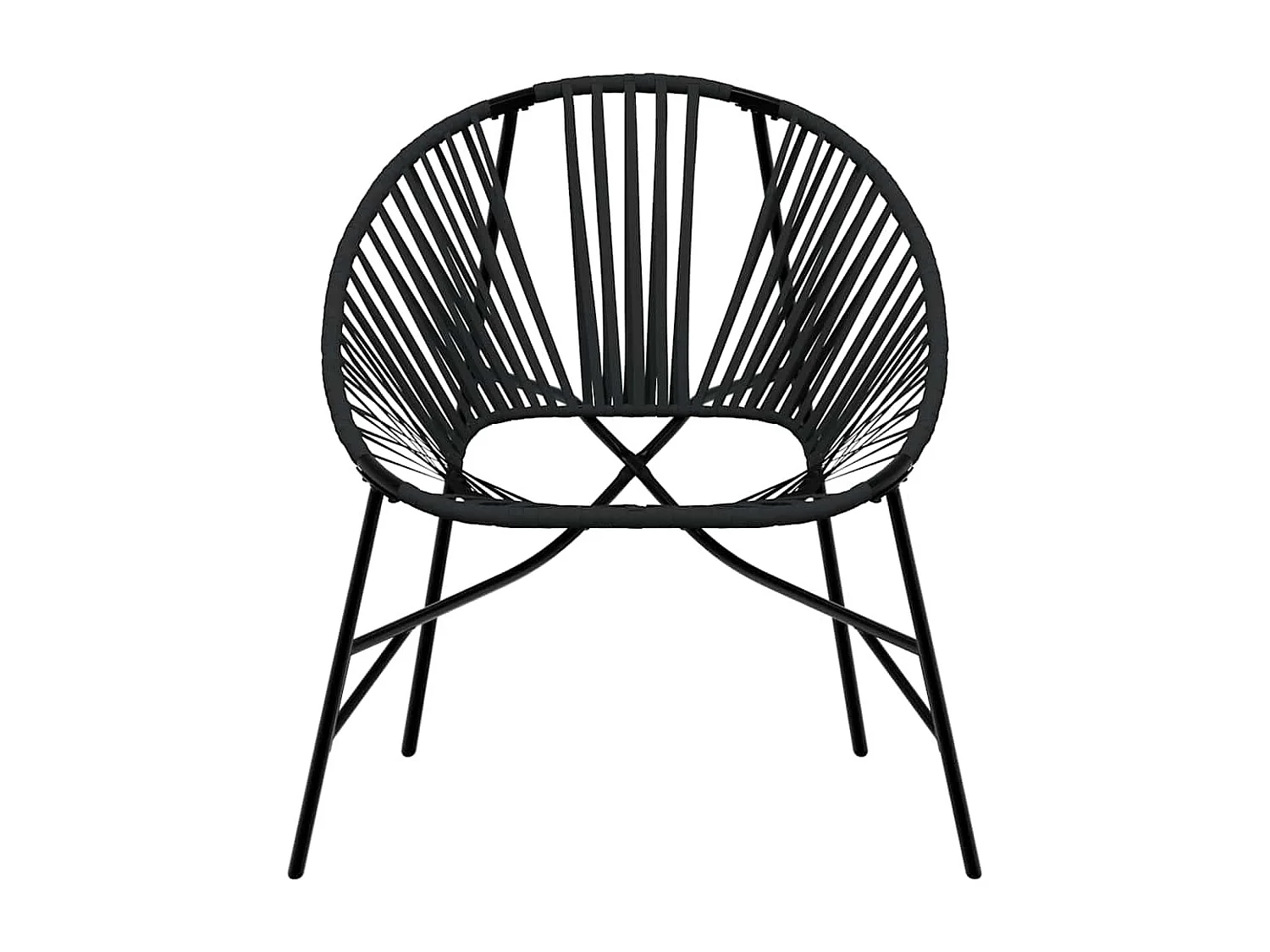 Tuinei stoel poly rattan zwart