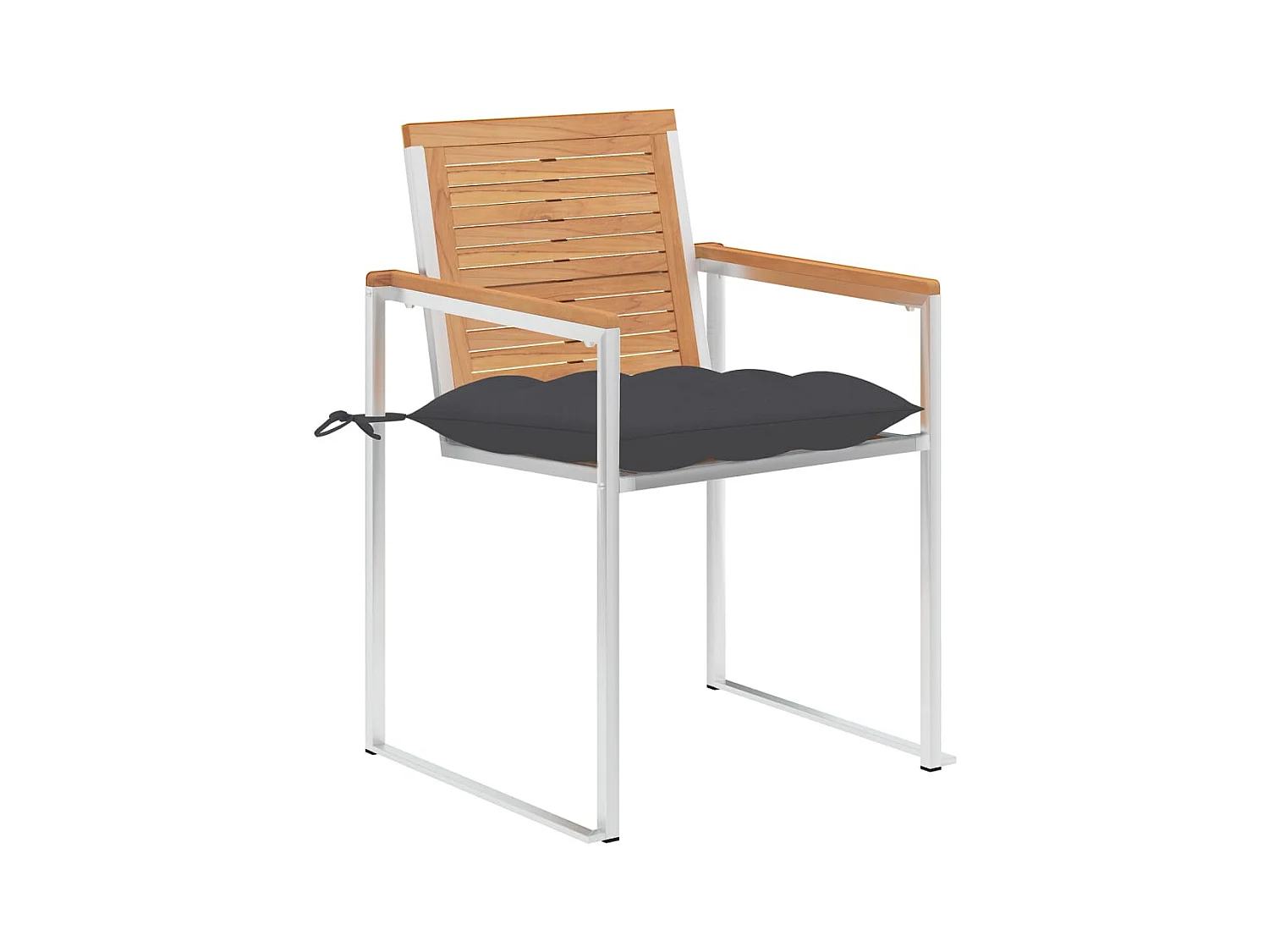 Chaises de jardin 4 pièces avec coussins Bois de teck massif