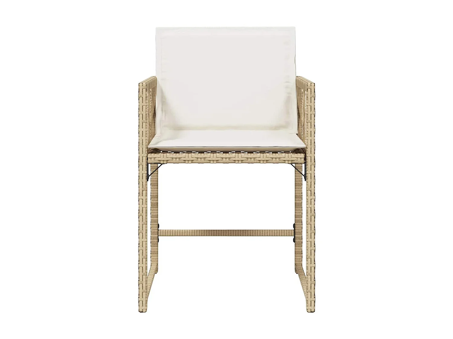 Chaises de jardin avec coussins lot de 4 beige résine tressée