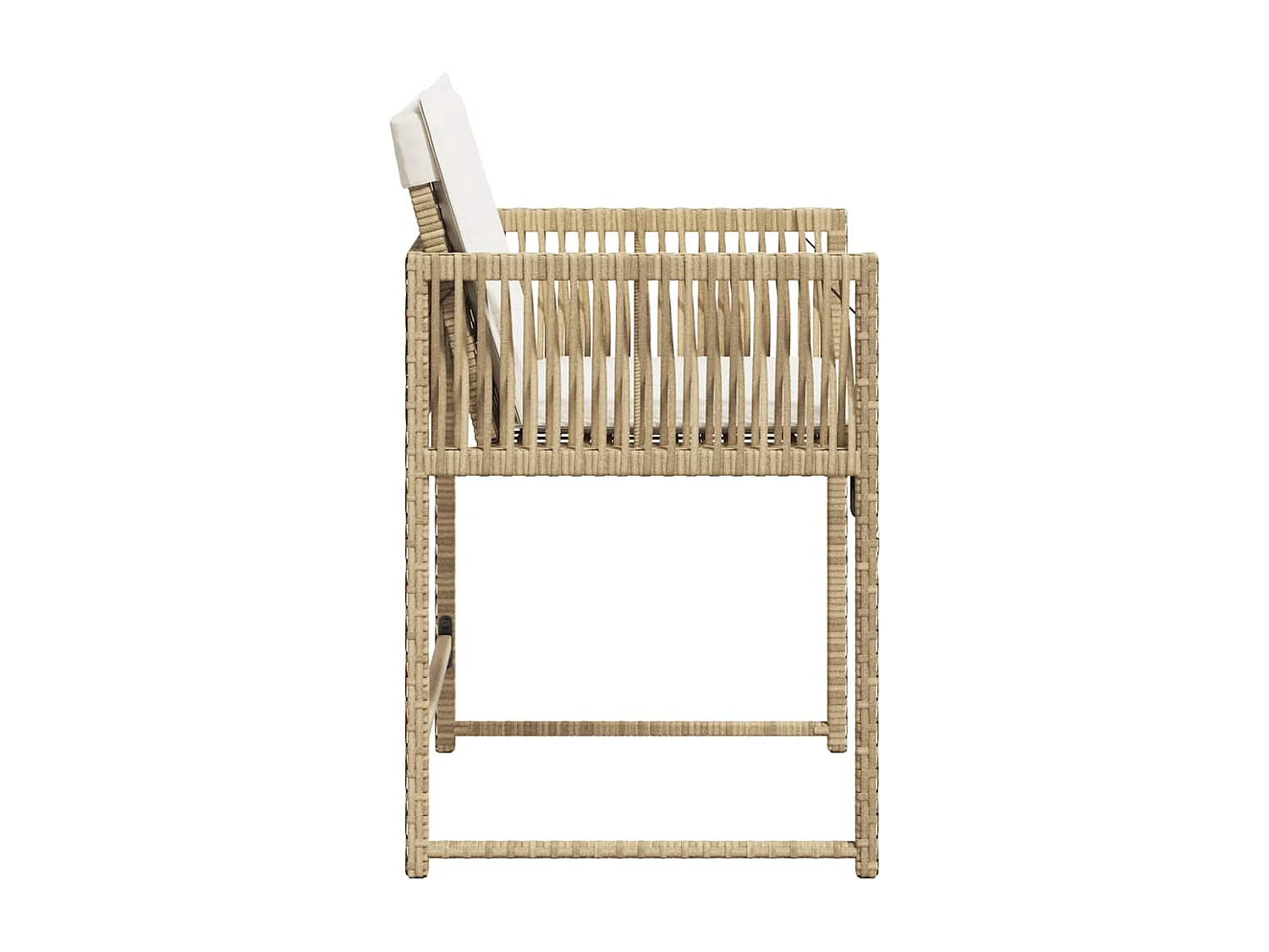 Chaises de jardin avec coussins lot de 4 beige résine tressée