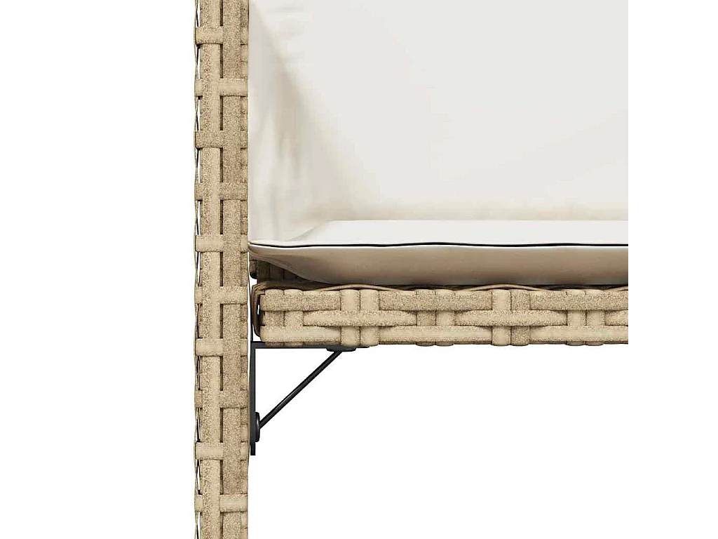 Chaises de jardin avec coussins lot de 4 beige résine tressée
