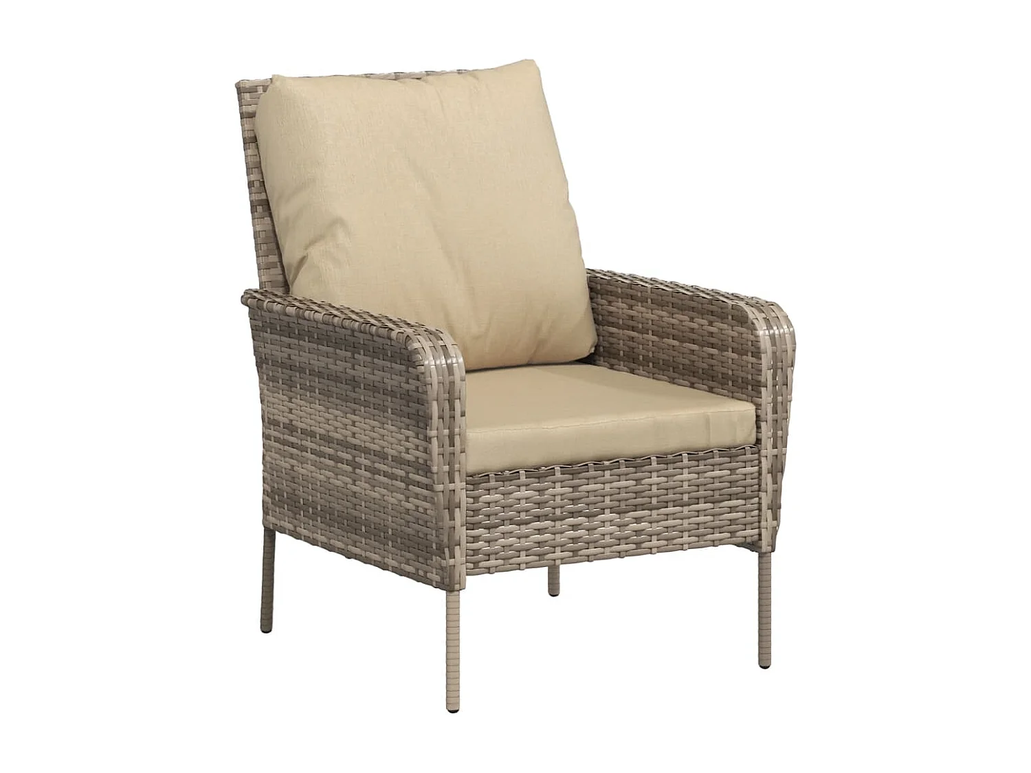 Chaise de jardin avec tabouret marron clair résine tressée