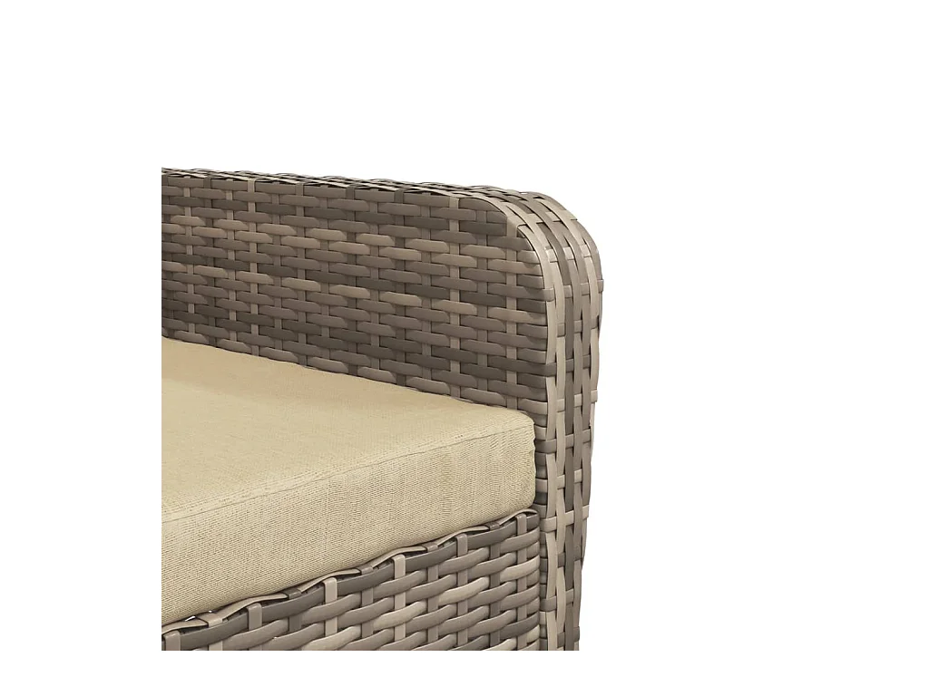 Chaise de jardin avec tabouret marron clair résine tressée