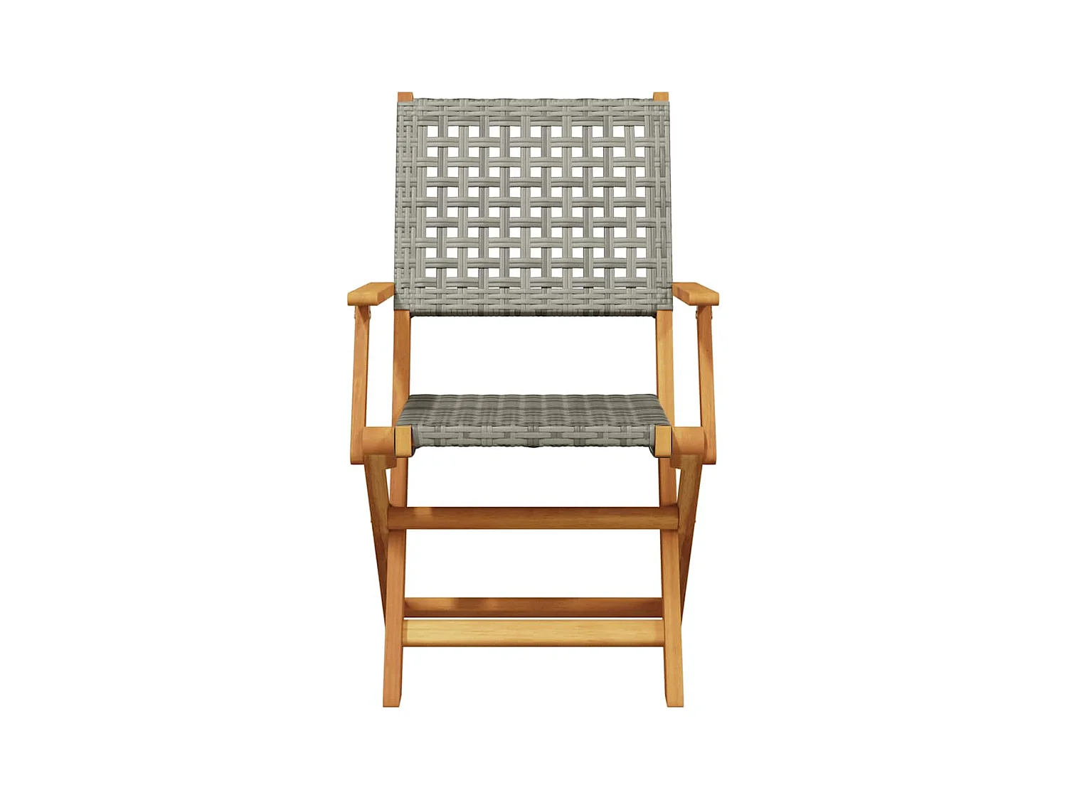 Chaises de jardin pliantes lot de 8 gris poly rotin bois massif