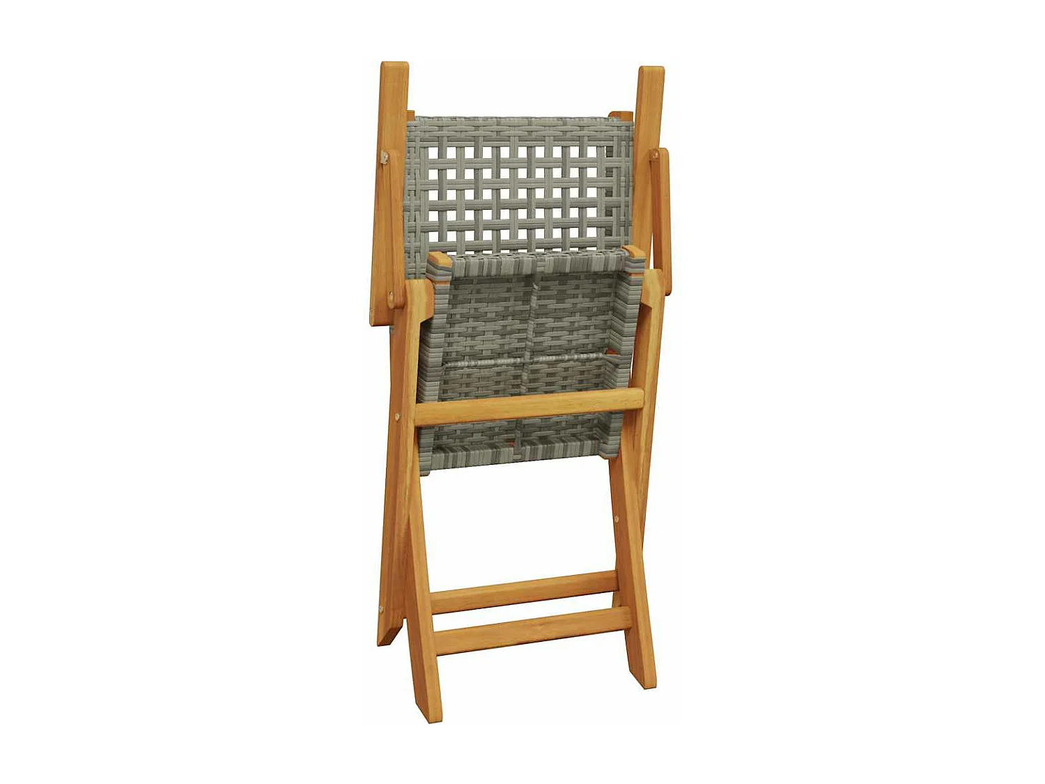 Chaises de jardin pliantes lot de 8 gris poly rotin bois massif