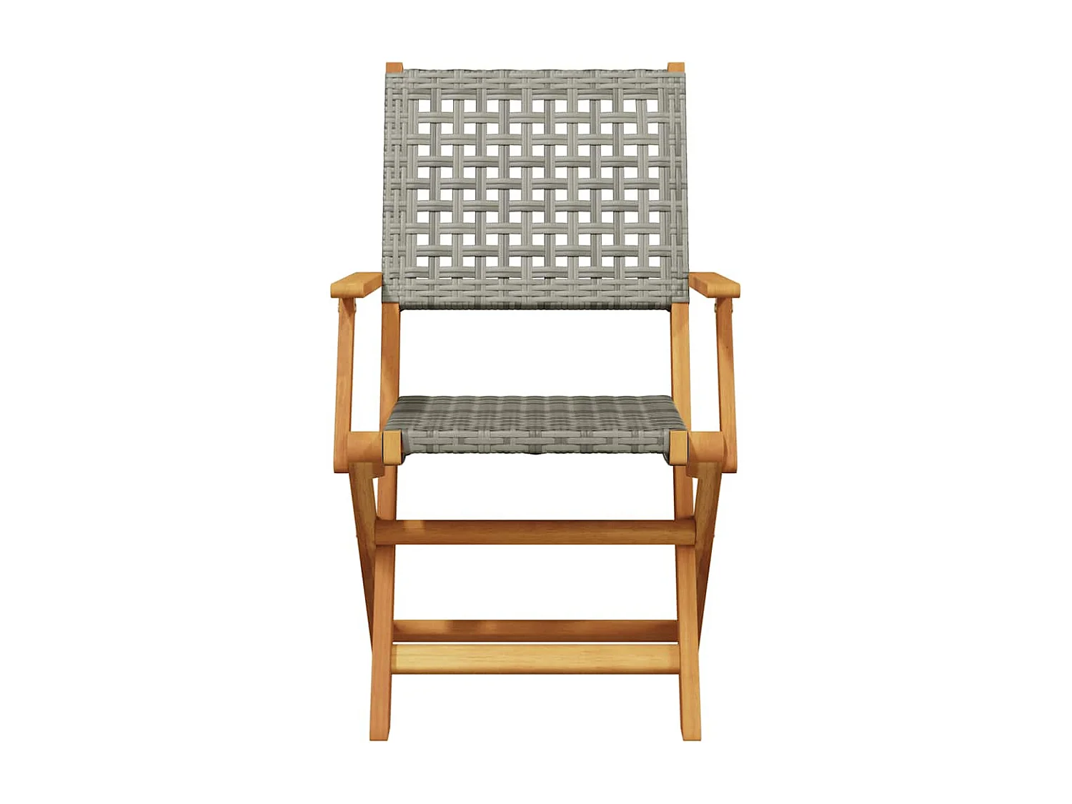 Chaises de jardin pliantes lot de 8 gris poly rotin bois massif