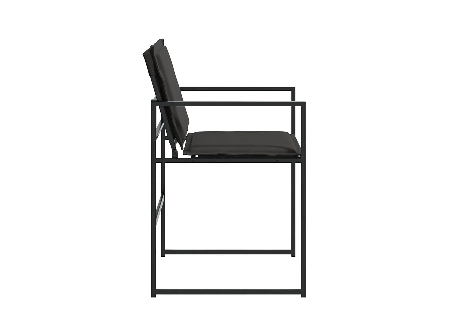 Chaises de jardin et coussins lot de 4 noir acier et textilène