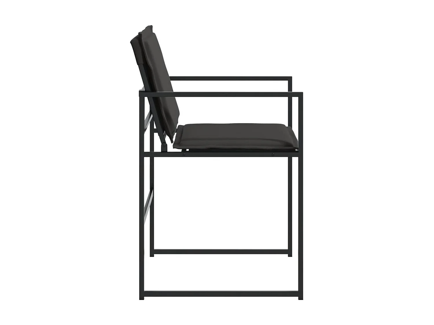 Chaises de jardin et coussins lot de 4 noir acier et textilène