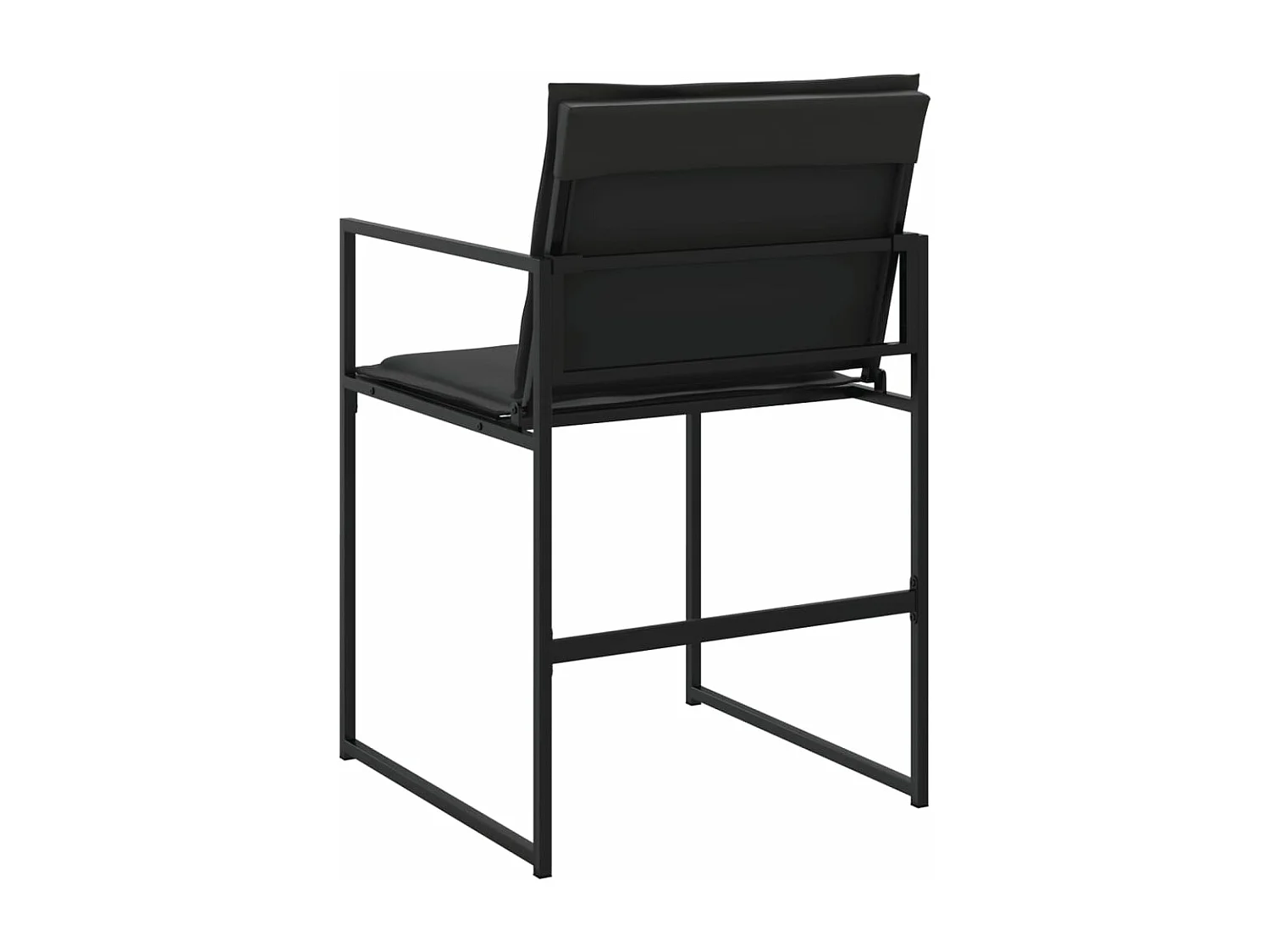 Chaises de jardin et coussins lot de 4 noir acier et textilène