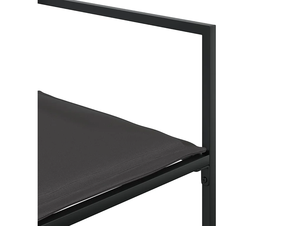 Chaises de jardin et coussins lot de 4 noir acier et textilène