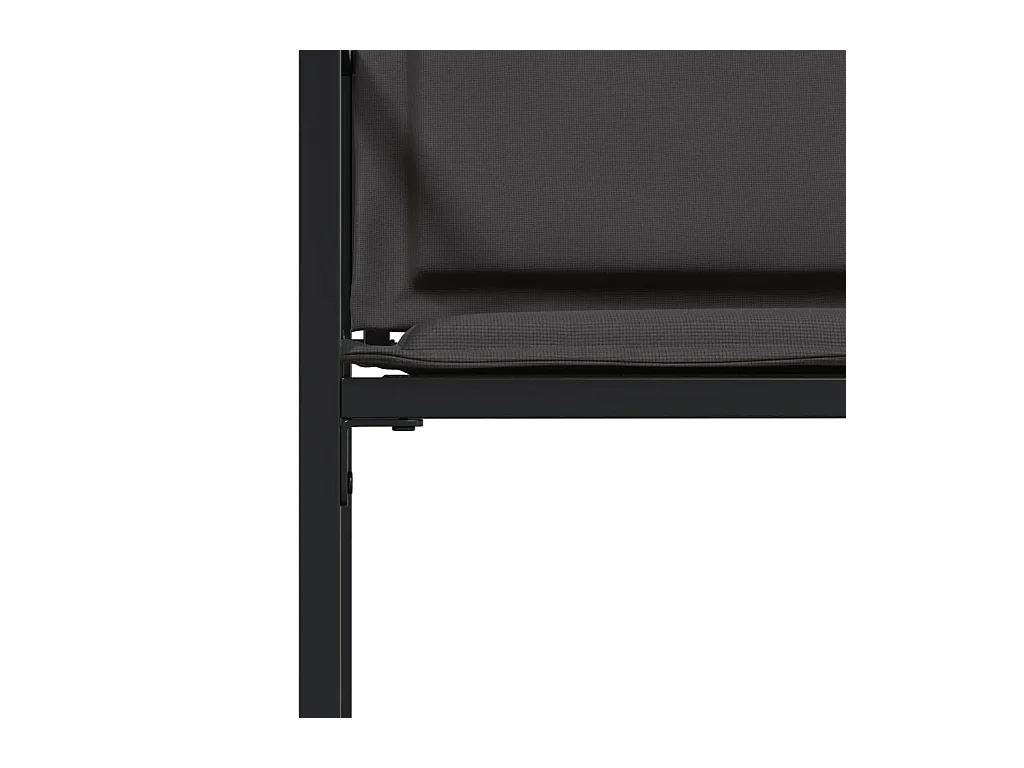 Sillas de jardín con cojines 4 unidades acero y textilene negro