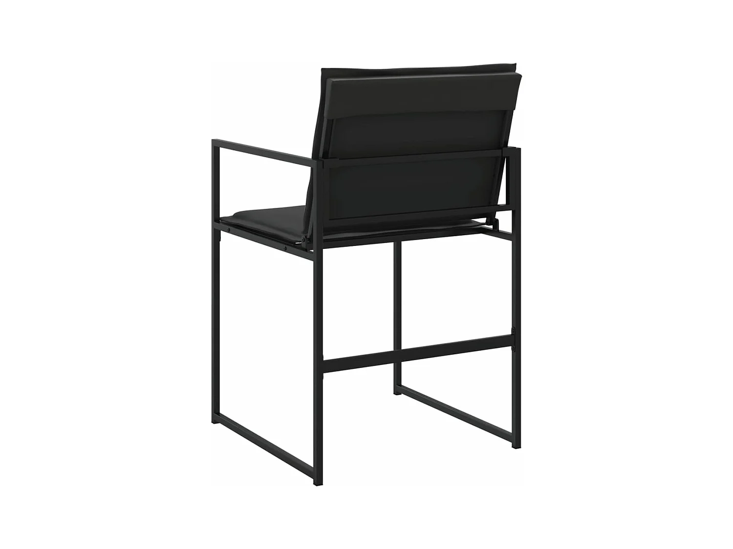 Sillas de jardín con cojines 4 unidades acero y textilene negro