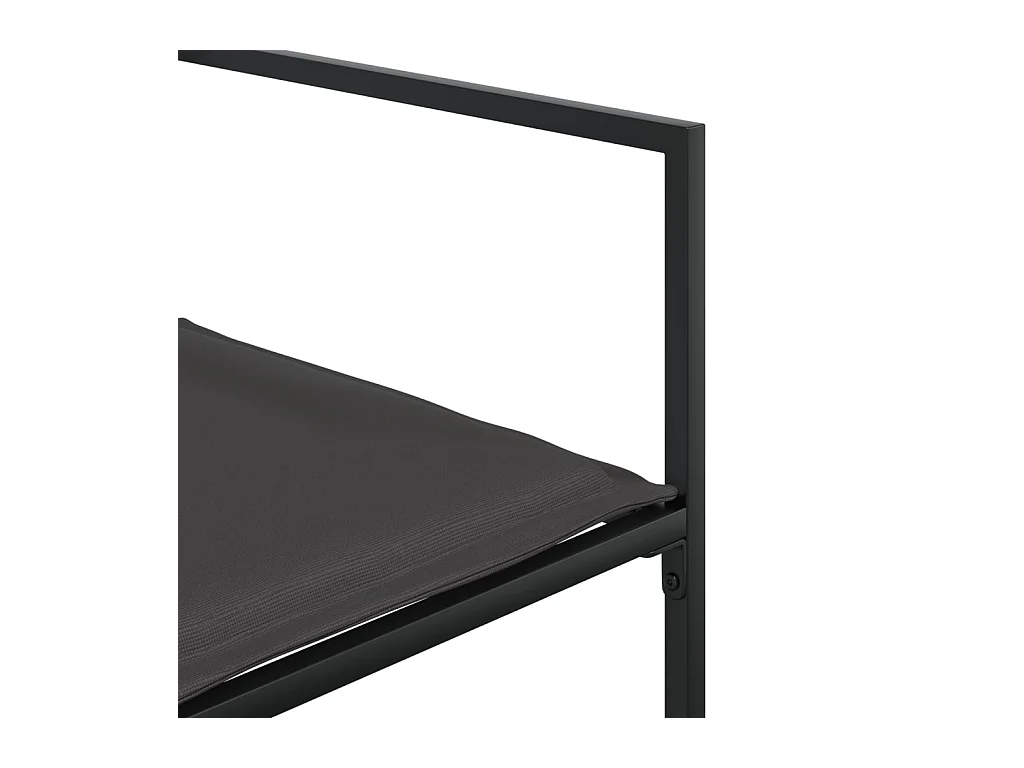 Sillas de jardín con cojines 4 unidades acero y textilene negro