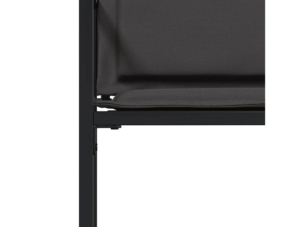 Cadeiras de jardim com almofadões 4 peças aço e textilene preto
