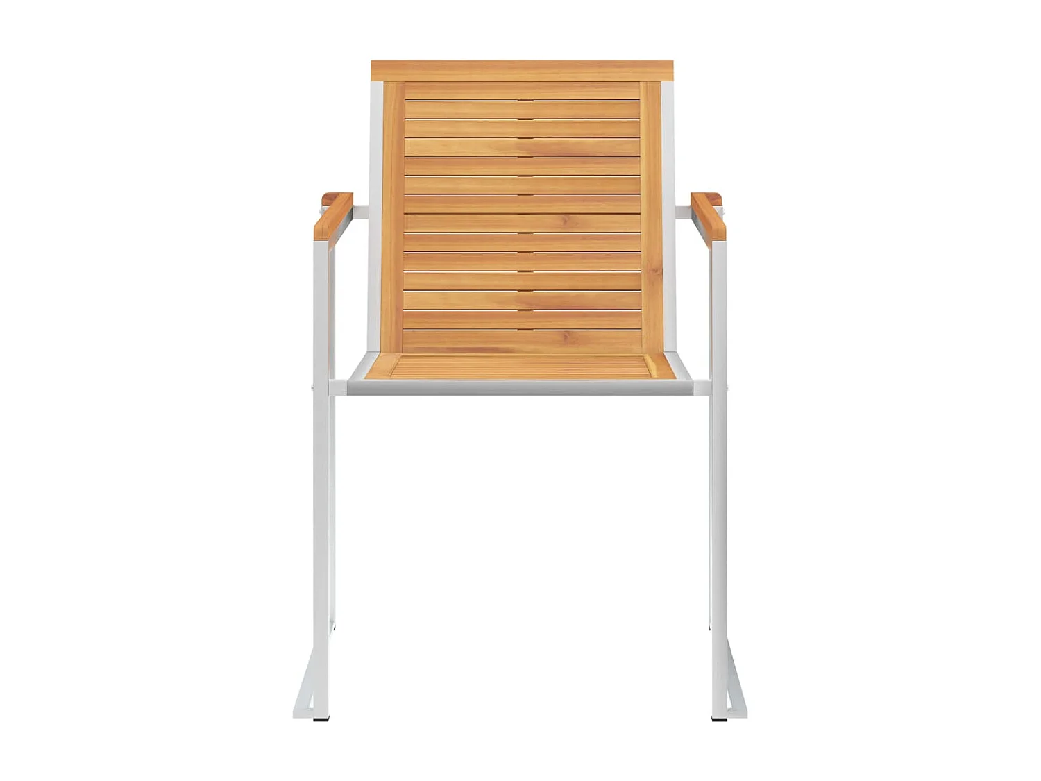 Chaises de jardin avec coussins 2 pièces Teck solide et acier