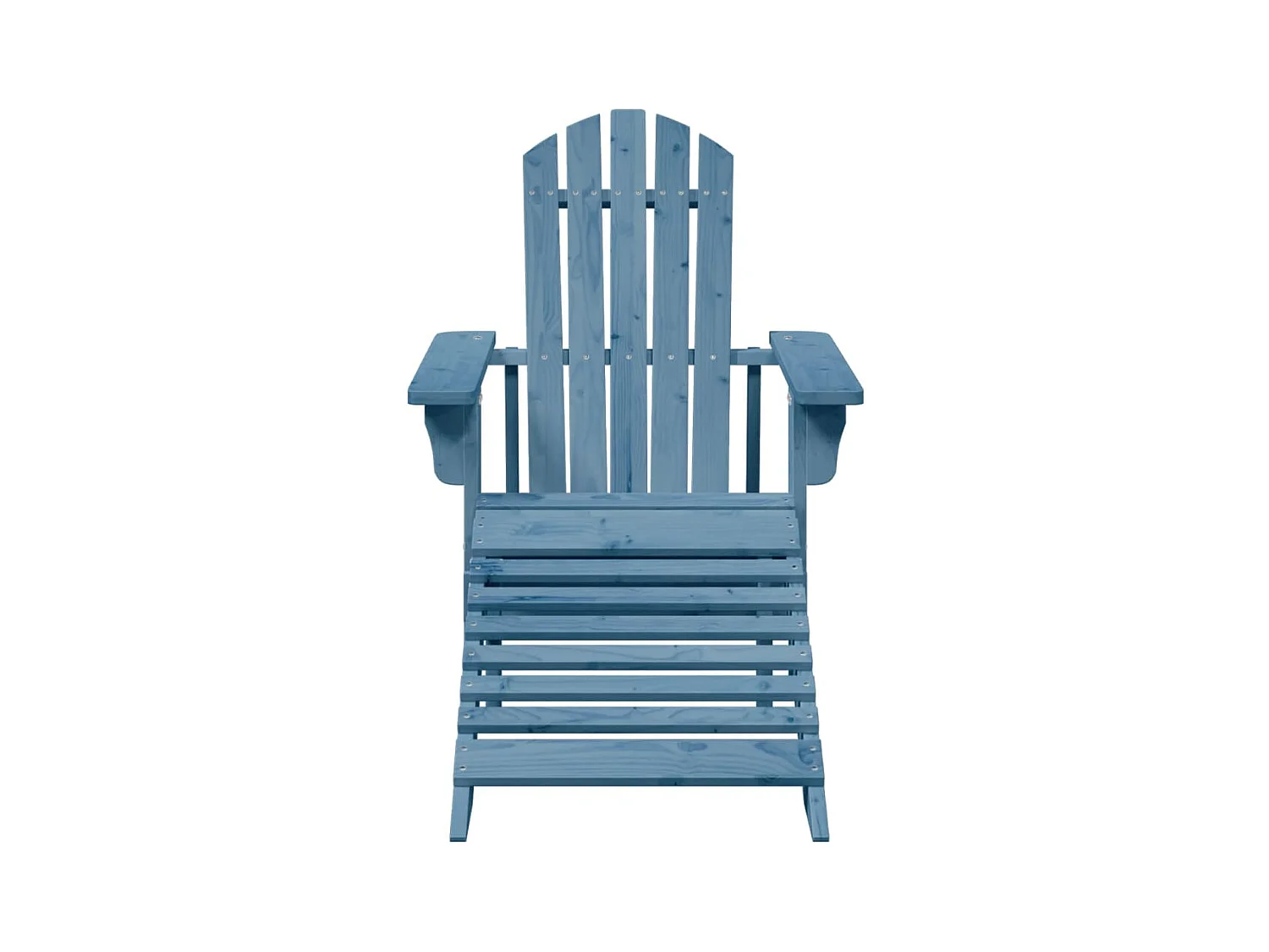 Chaise Adirondack avec pouf bleu bois massif de sapin