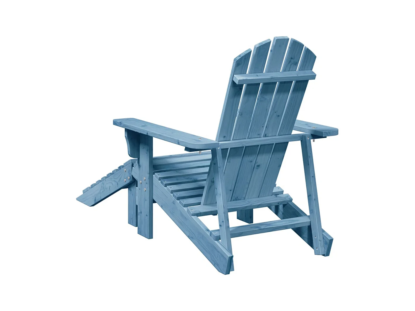 Chaise Adirondack avec pouf bleu bois massif de sapin