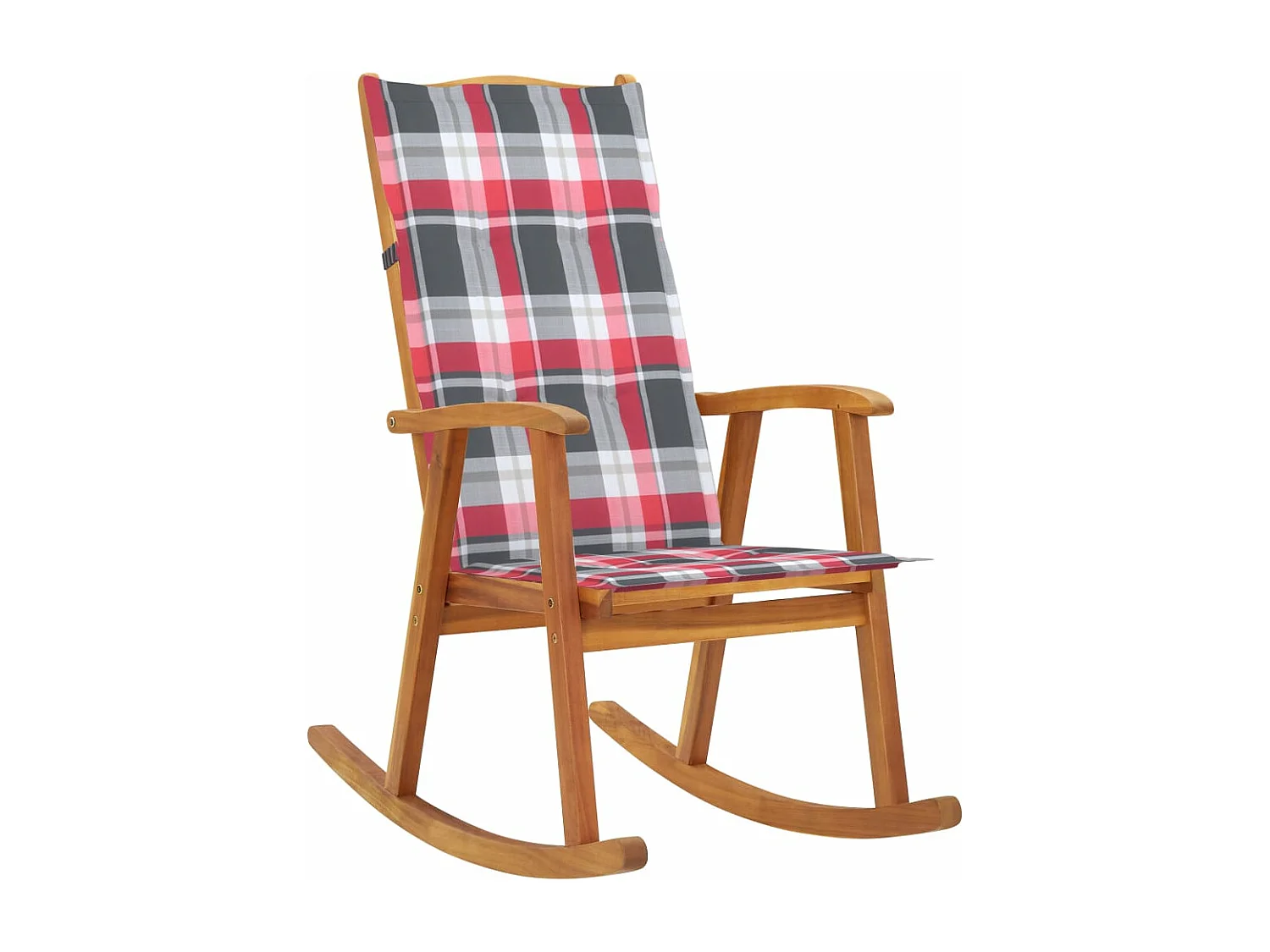 Silla mecedora con cojines madera maciza de acacia