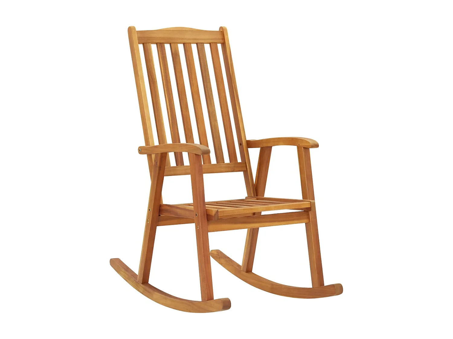 Silla mecedora con cojines madera maciza de acacia
