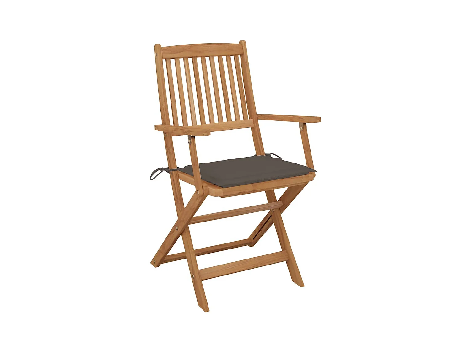 Chaises pliables de jardin 4 pièces avec coussins Bois d'acacia