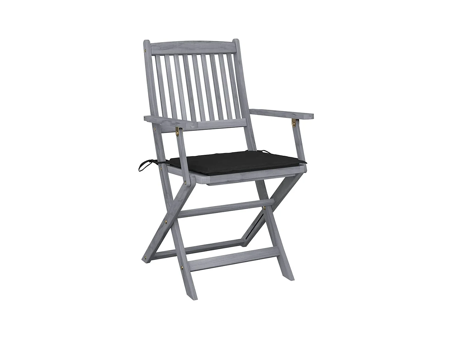 Chaises pliables d'extérieur 2 pièces avec coussins Bois d'acacia