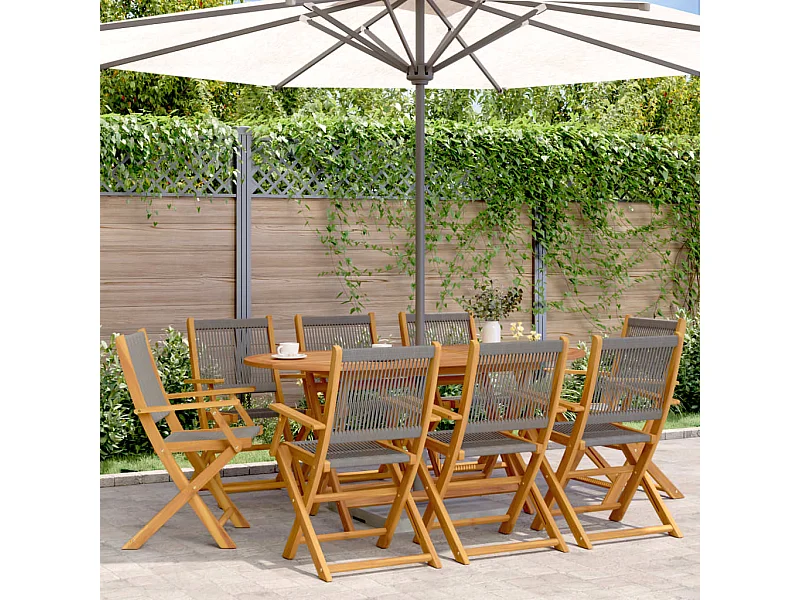 Sillas de jardín plegables 8 unidades madera maciza acacia gris
