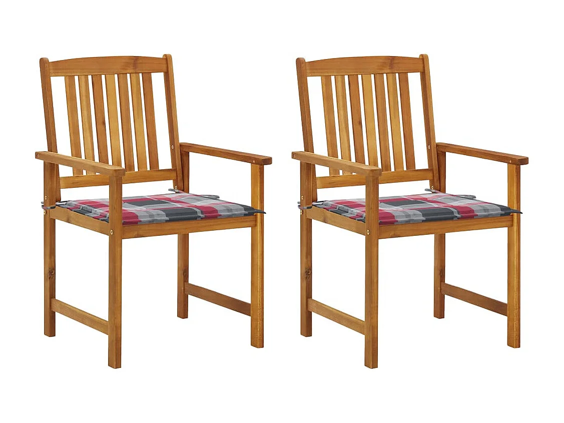 Tuinstoelen 2 stukkenmet kussens massief acaciahout