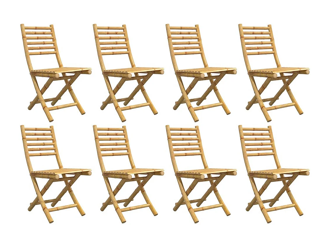 Chaises pliables de jardin lot de 8 43x54x88 cm bambou