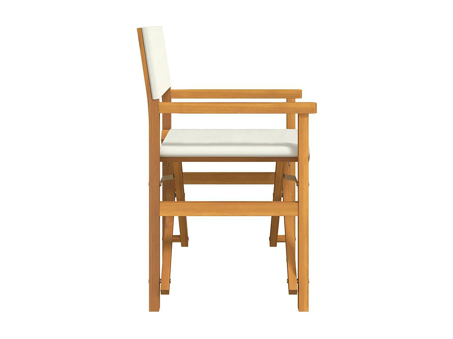 Chaise de metteur en scène pliante crème bois teck massif