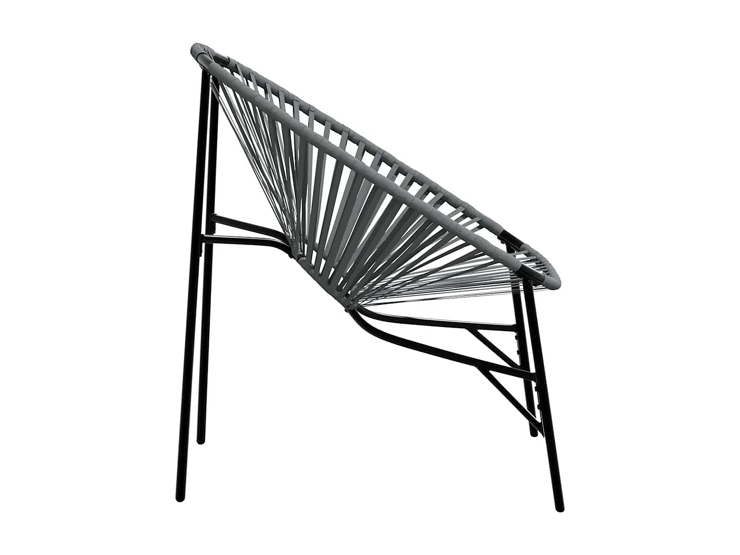 Chaise œuf de jardin noir et gris clair résine tressée