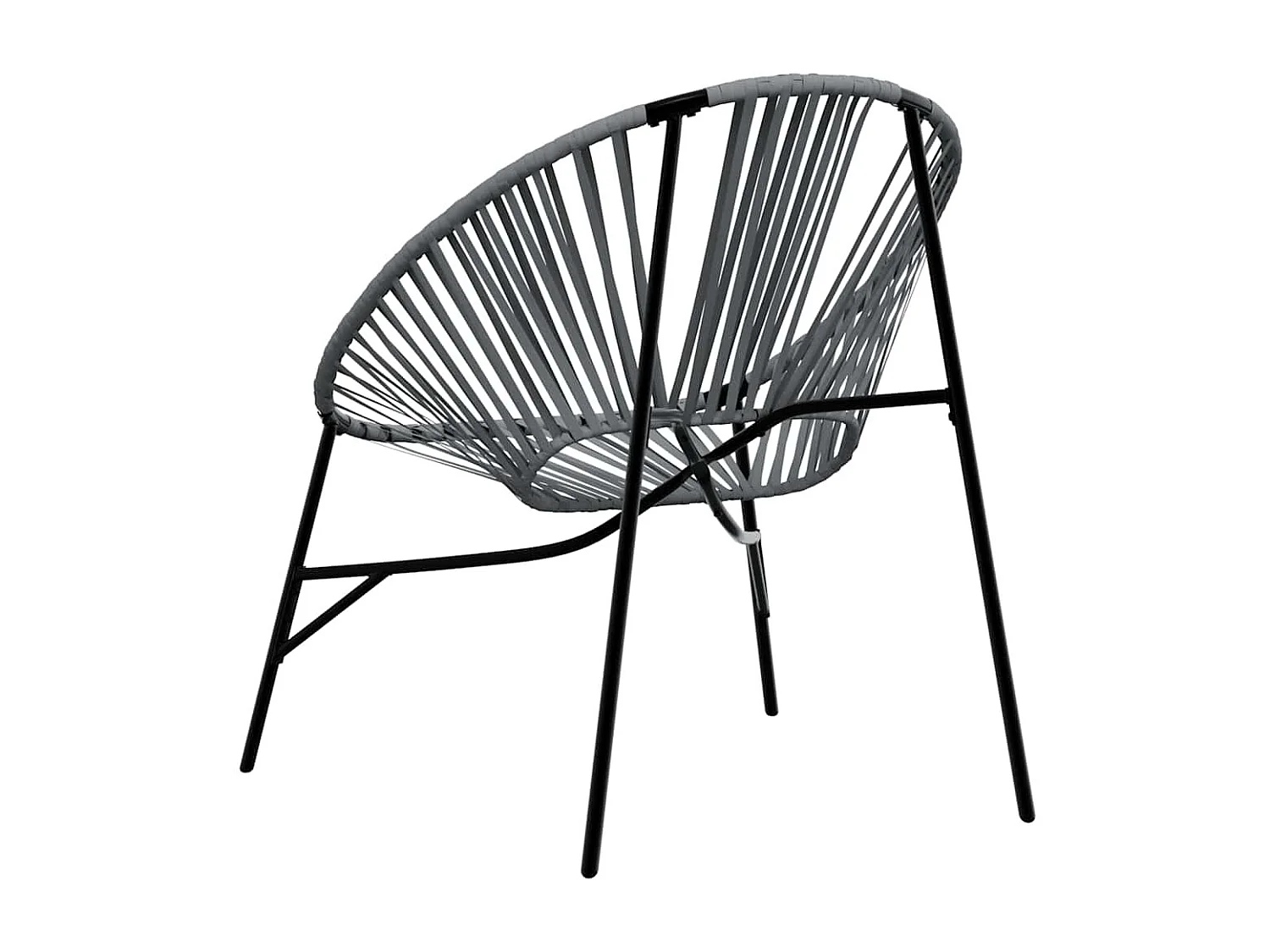 Chaise œuf de jardin noir et gris clair résine tressée