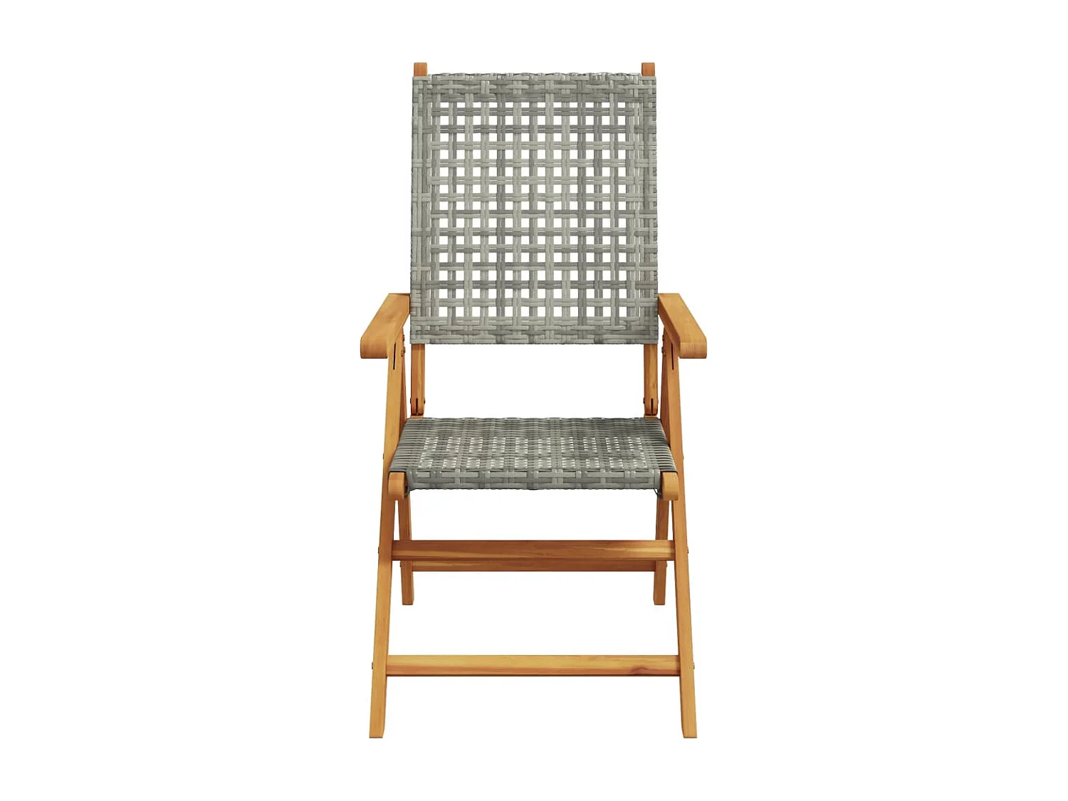 Chaises inclinables de jardin lot de 4 gris rotin bois massif