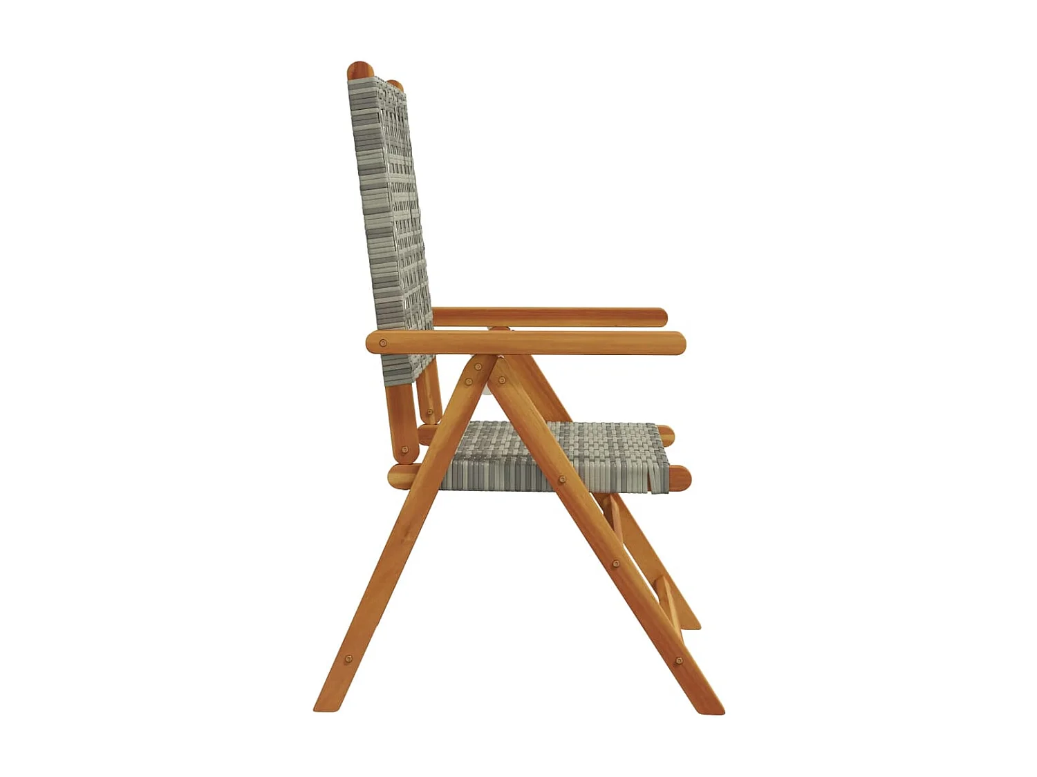 Chaises inclinables de jardin lot de 4 gris rotin bois massif