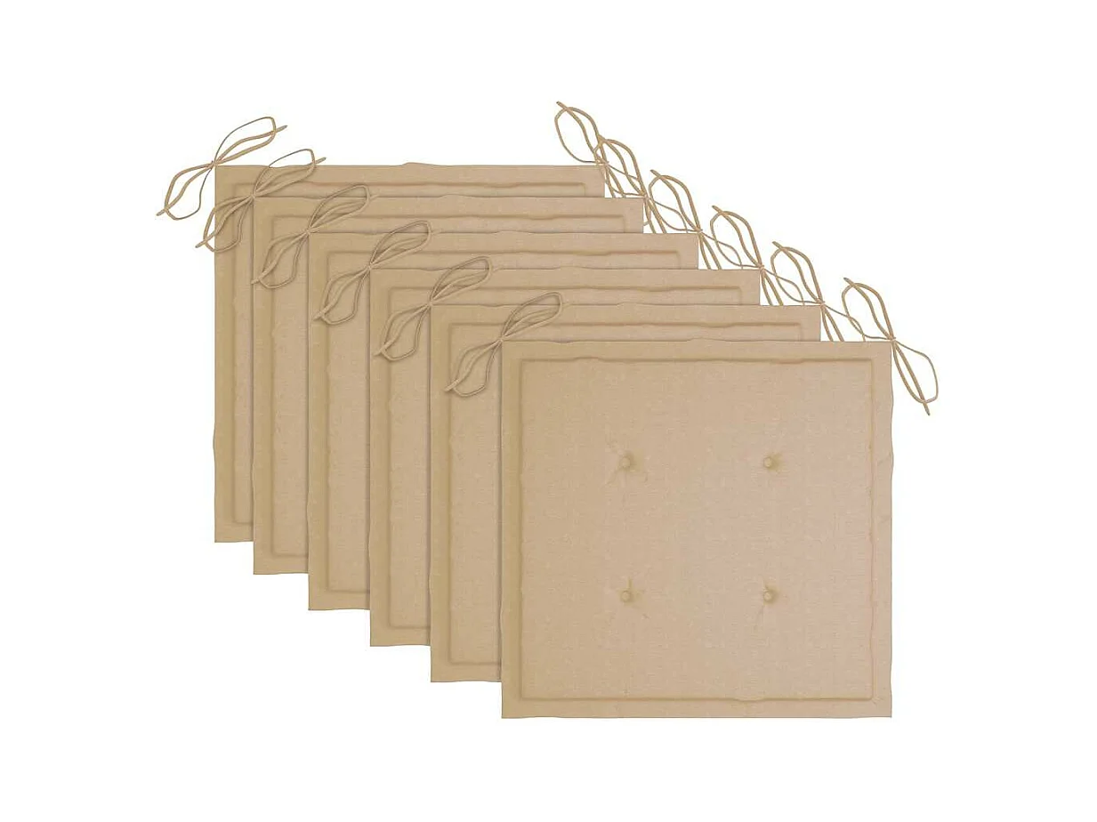Chaises de jardin 6 pièces avec coussins Bois d'acacia solide