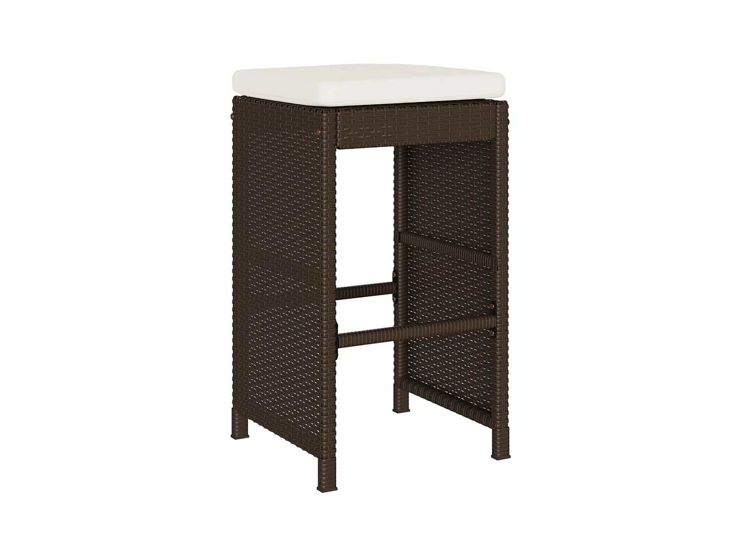 Tabourets de bar jardin coussins lot de 4 marron résine tressée