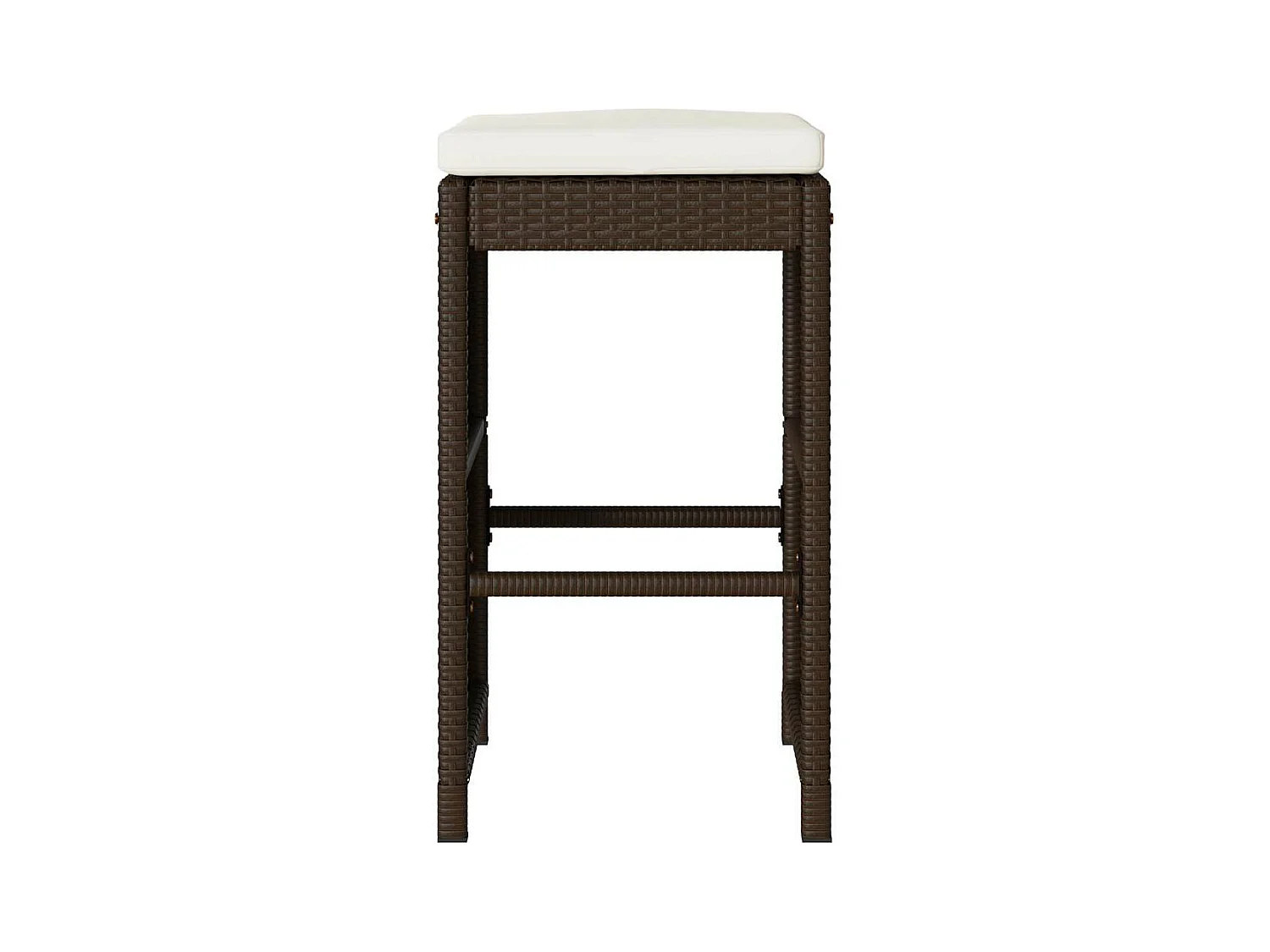 Tabourets de bar jardin coussins lot de 4 marron résine tressée