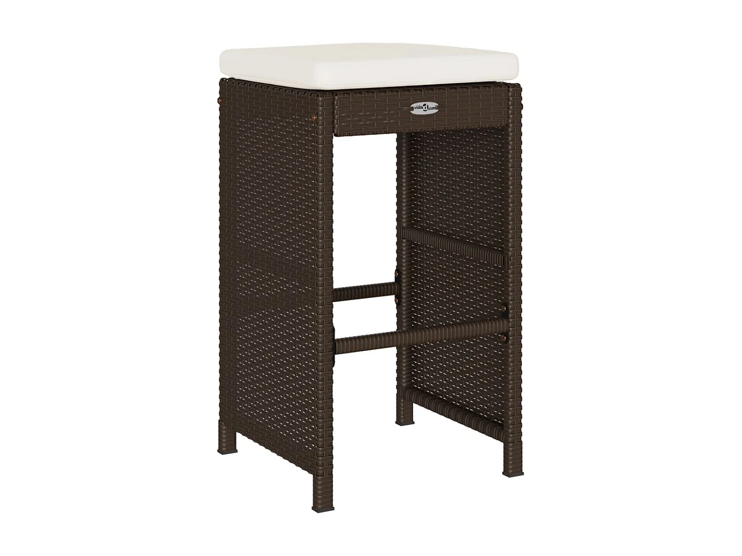 Tabourets de bar jardin coussins lot de 4 marron résine tressée