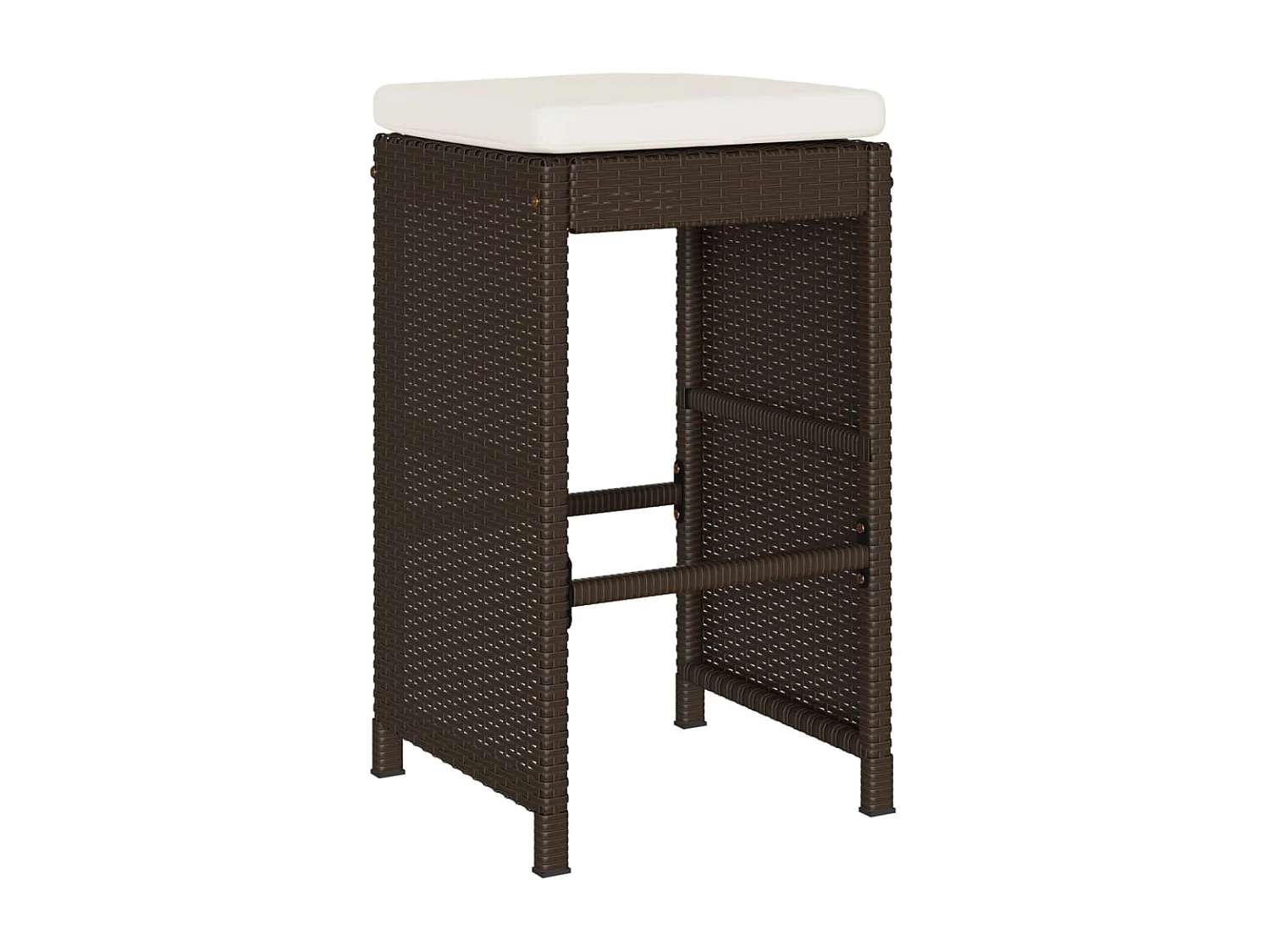 Tabourets de bar jardin coussins lot de 4 marron résine tressée