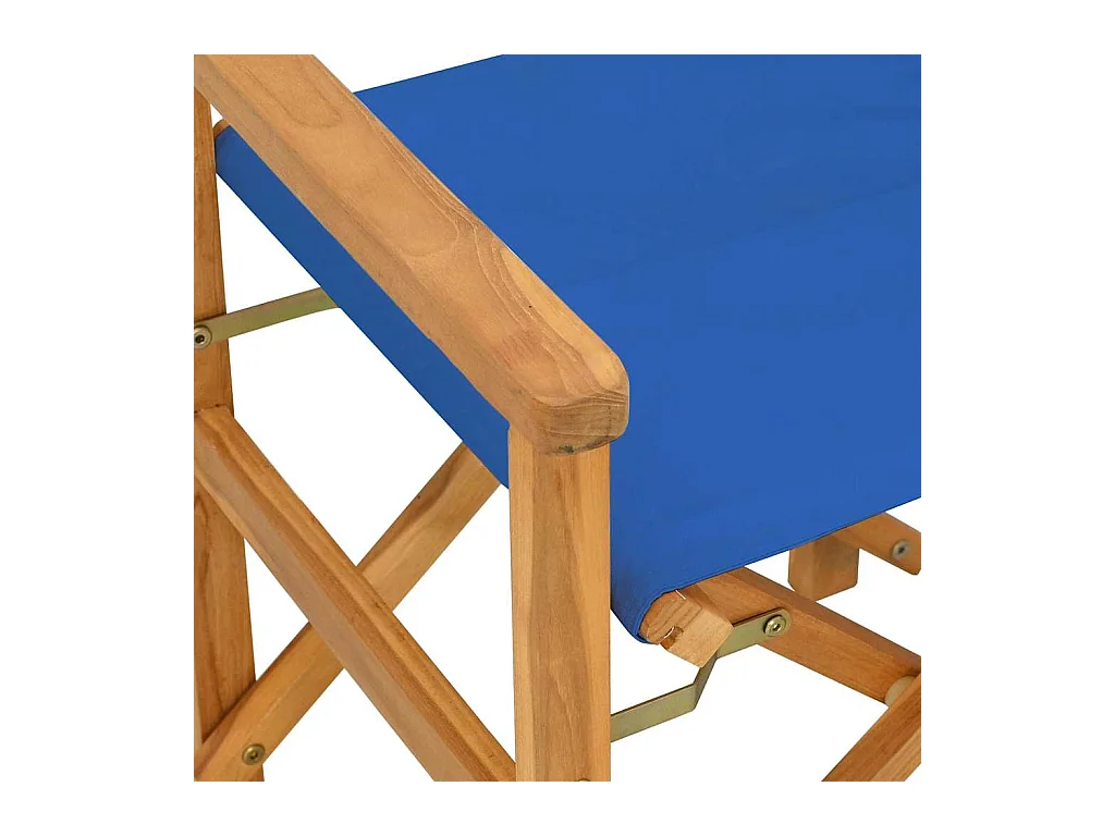 Chaise de metteur en scène pliante bleu bois teck massif