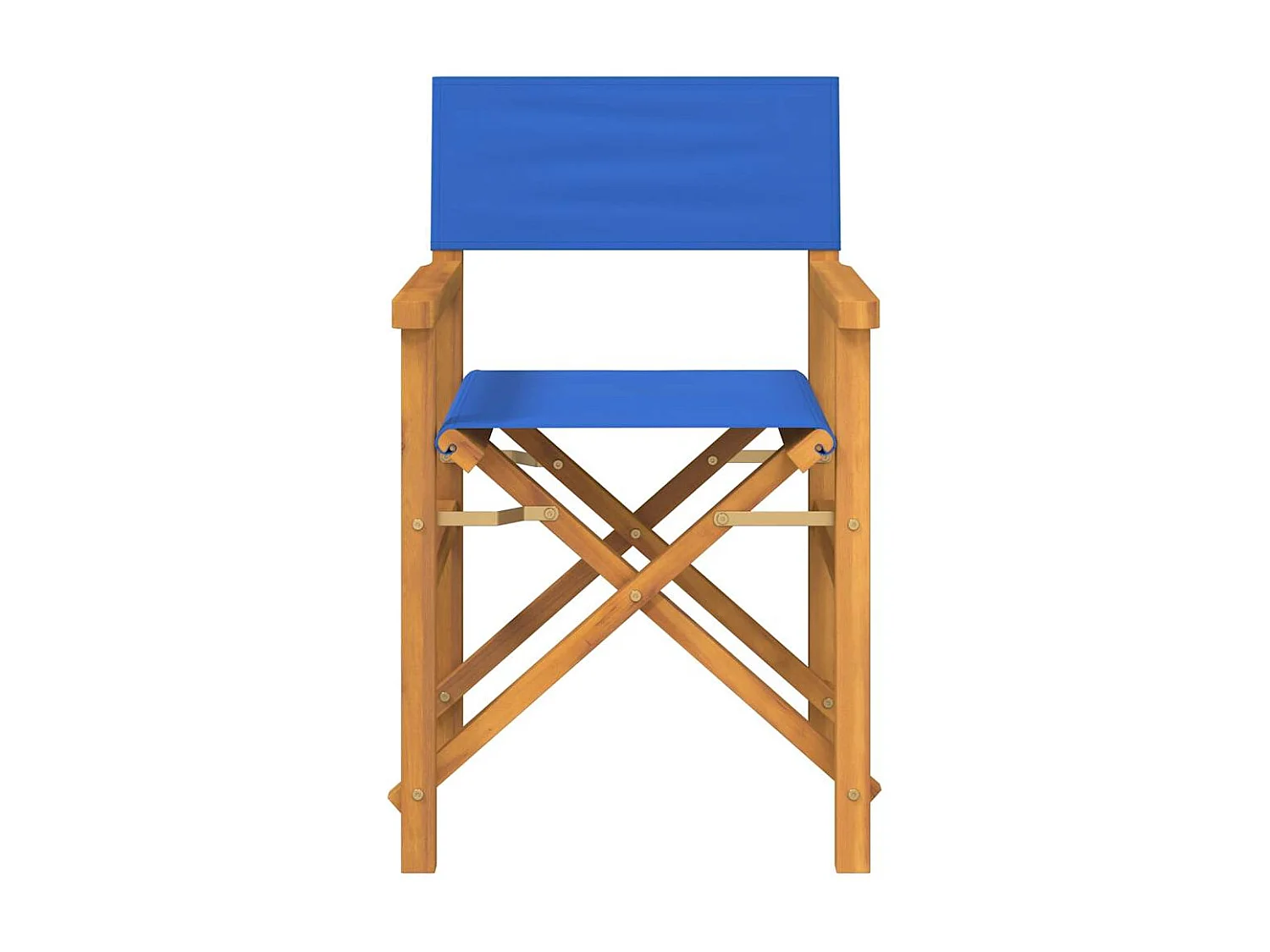 Cadeira de realizador dobrável teca maciça cor azul