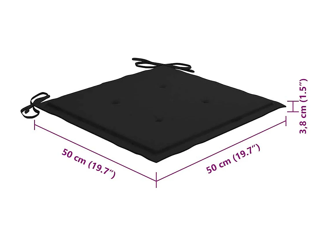 Chaises à dîner d'extérieur 8 pièces avec coussins Acacia massif