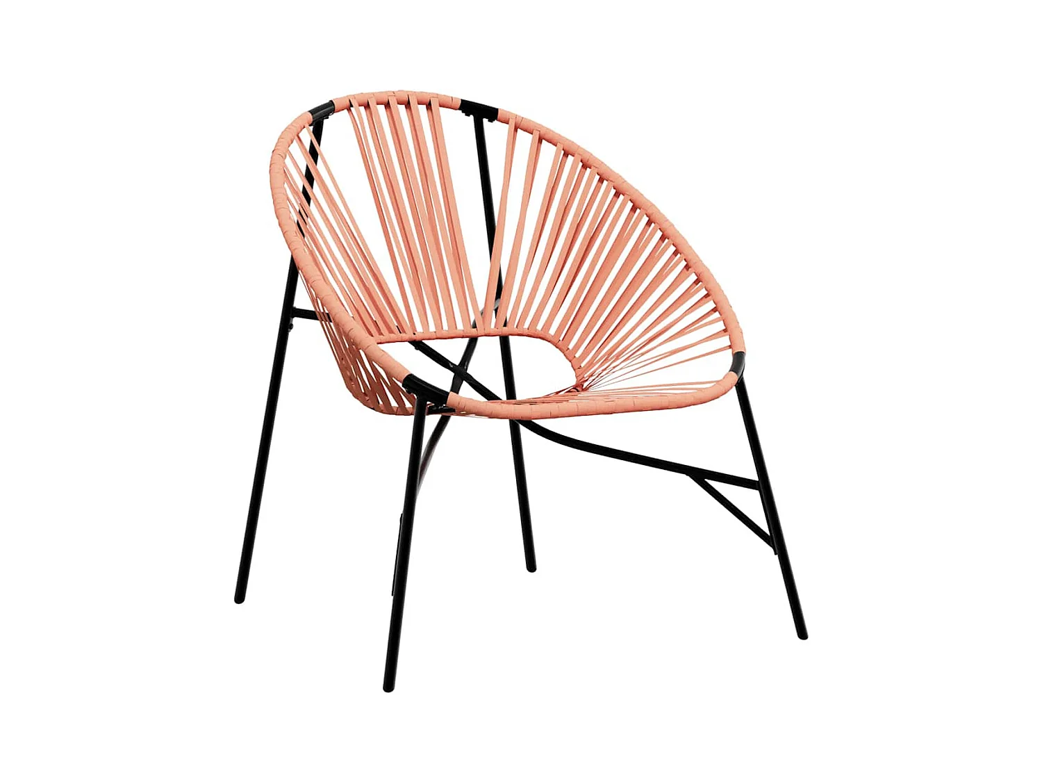 Silla de jardín con forma huevo ratán sintético naranja y negro