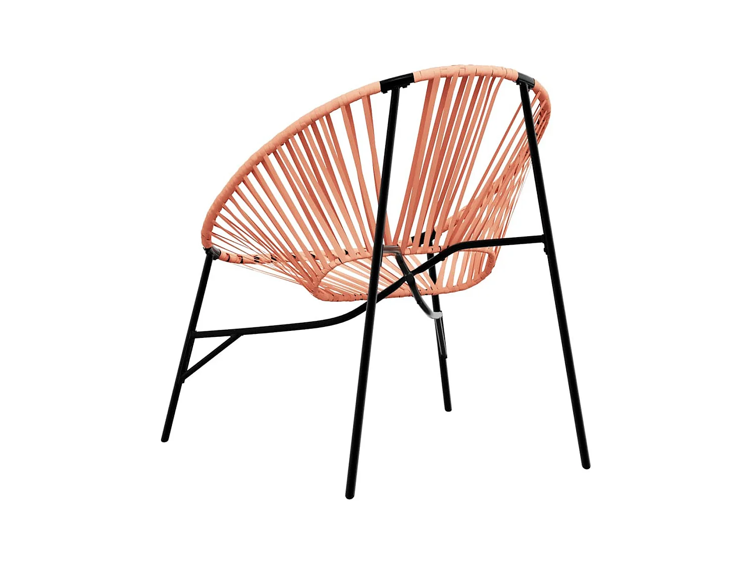 Silla de jardín con forma huevo ratán sintético naranja y negro