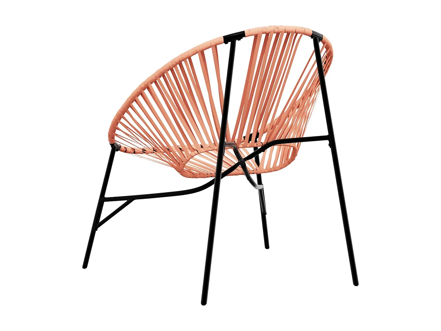 Chaise œuf de jardin noir et orange résine tressée