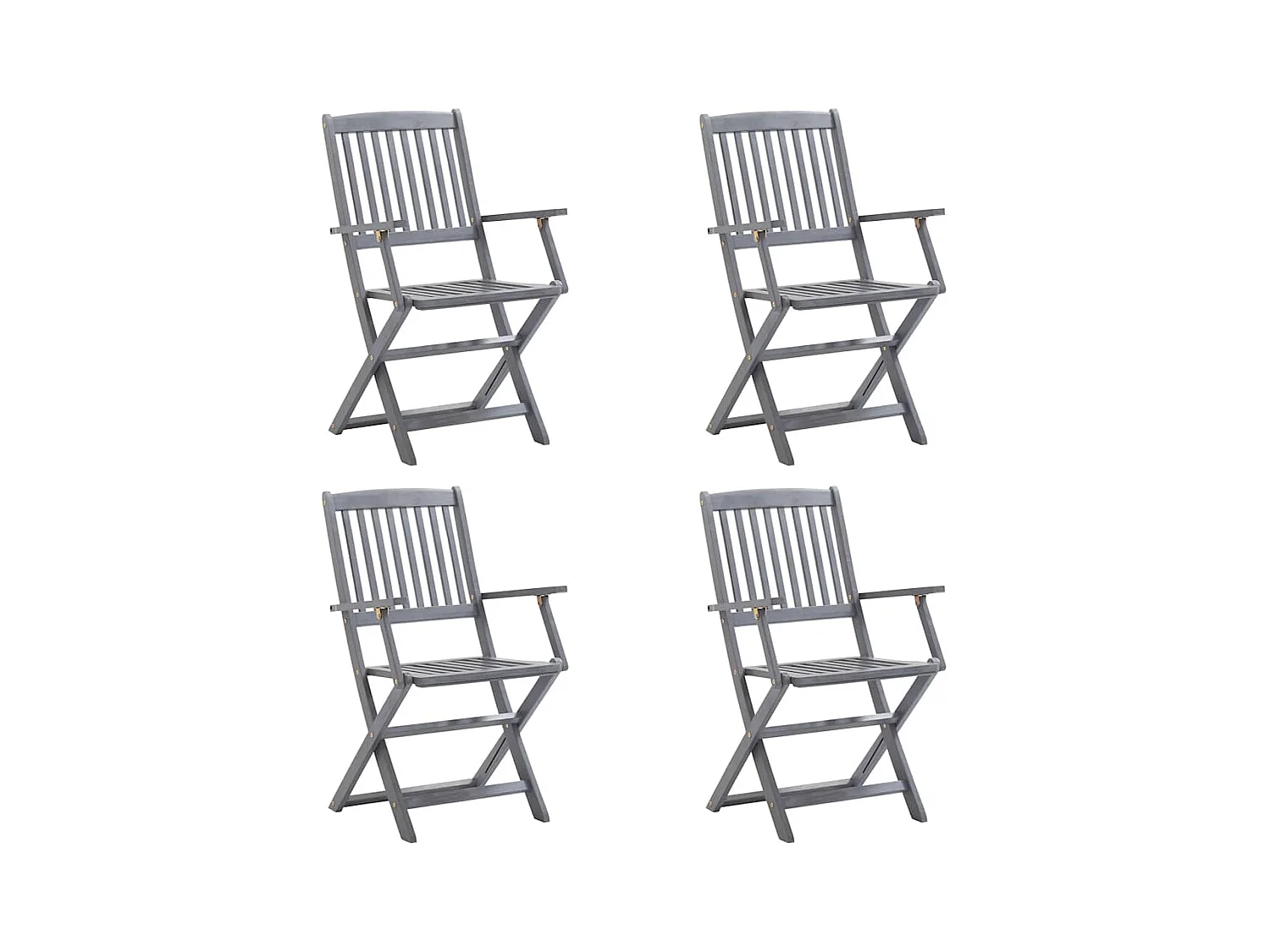 Chaises pliables d'extérieur 4 pièces avec coussins Bois d'acacia