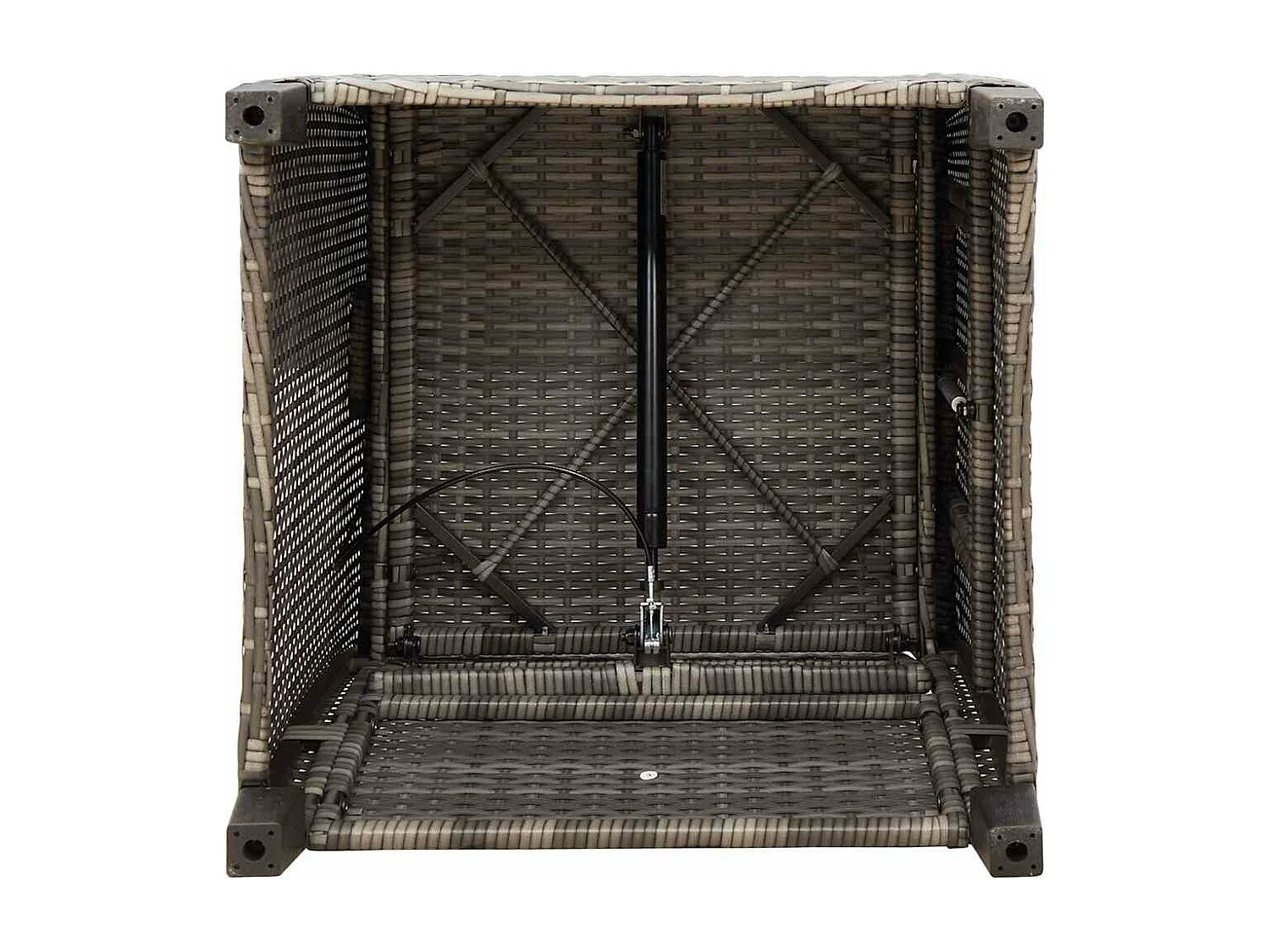 Chaise de jardin inclinable avec table d'appoint gris polyrotin