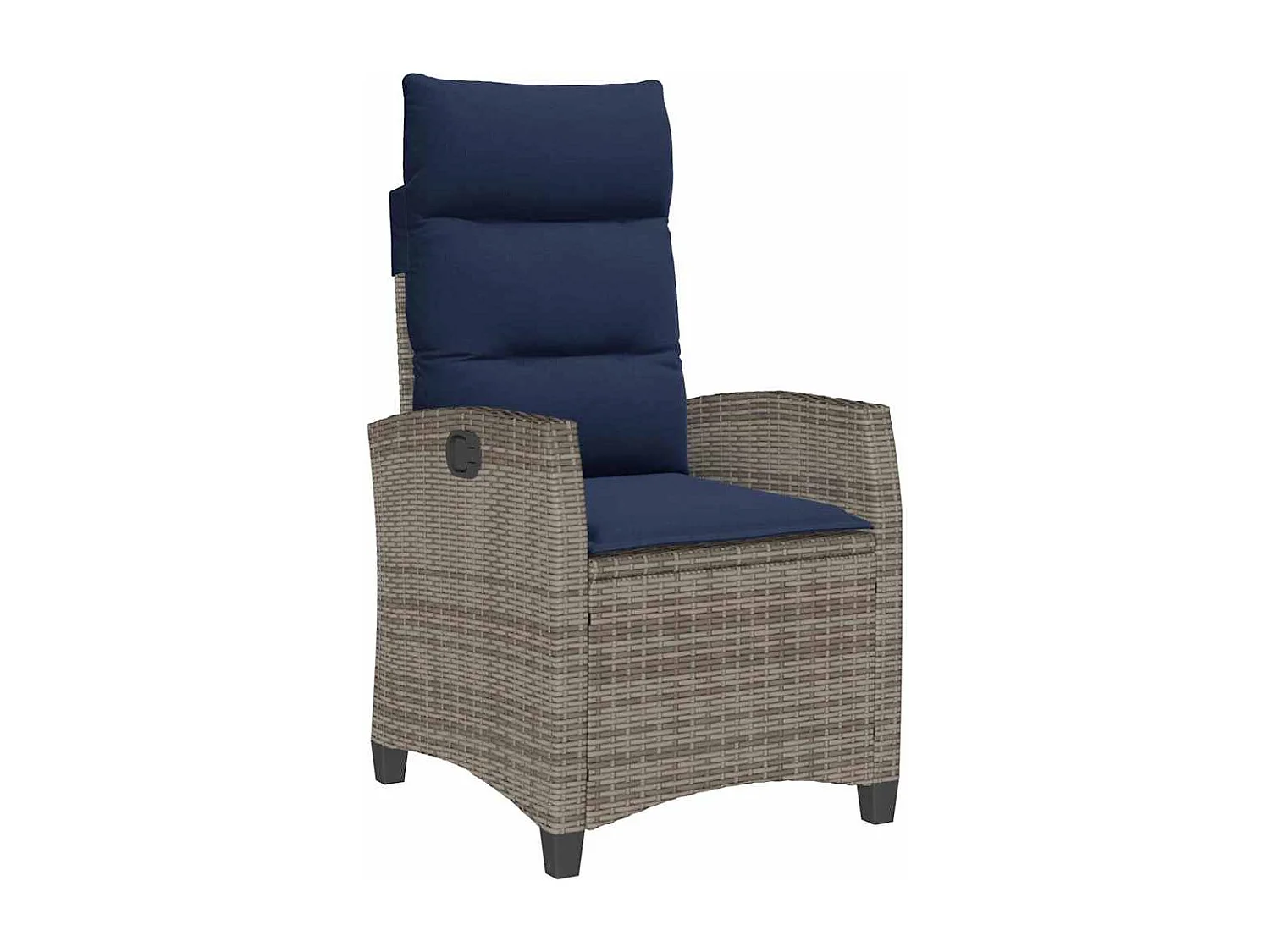 Chaise de jardin inclinable avec table d'appoint gris polyrotin