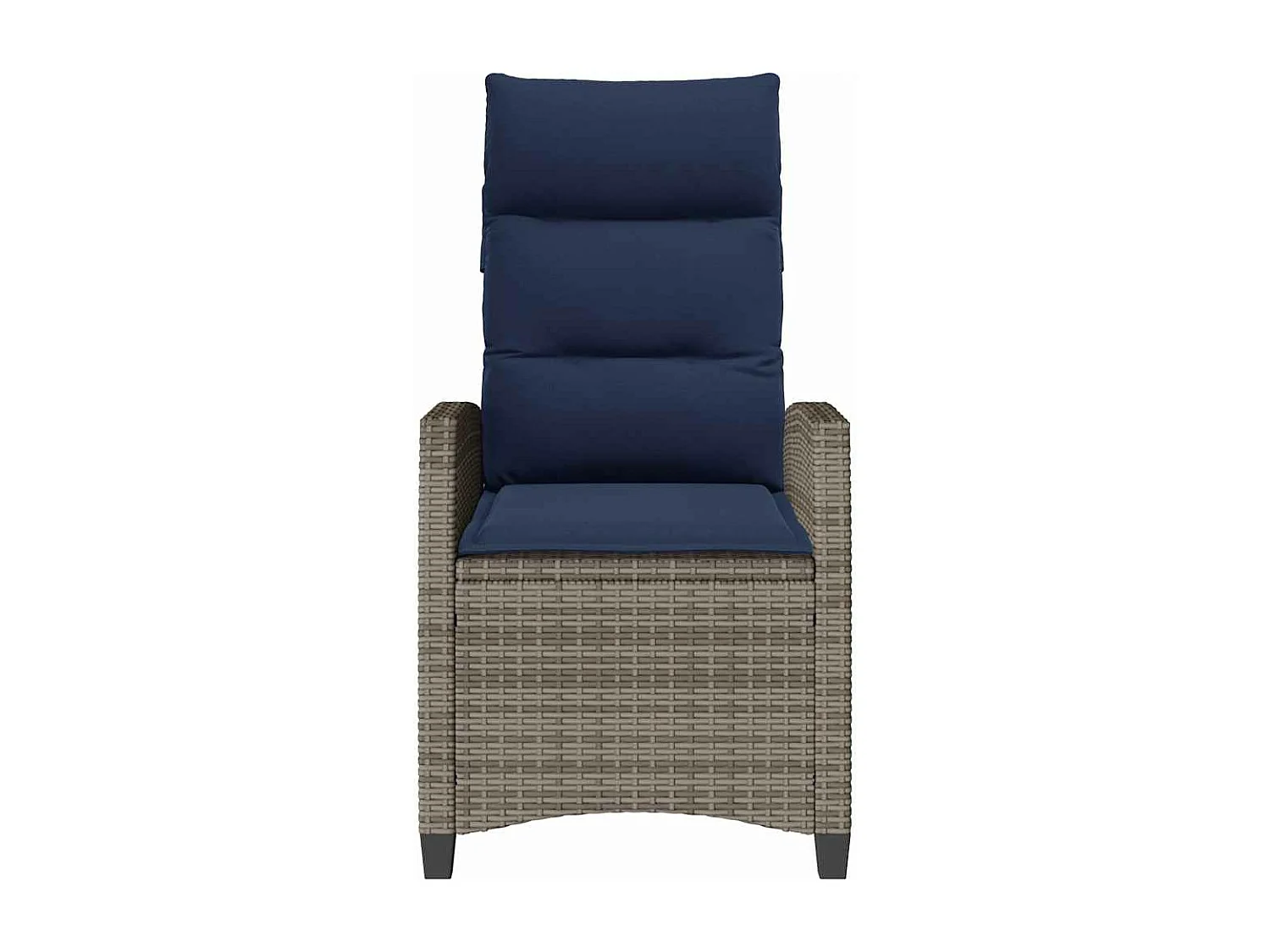 Chaise de jardin inclinable avec table d'appoint gris polyrotin